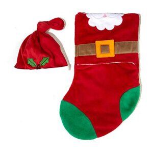 Newborn Baby STOCKING HAT Photography Props Photo FIRST CHRISTMAS Costume Boxed